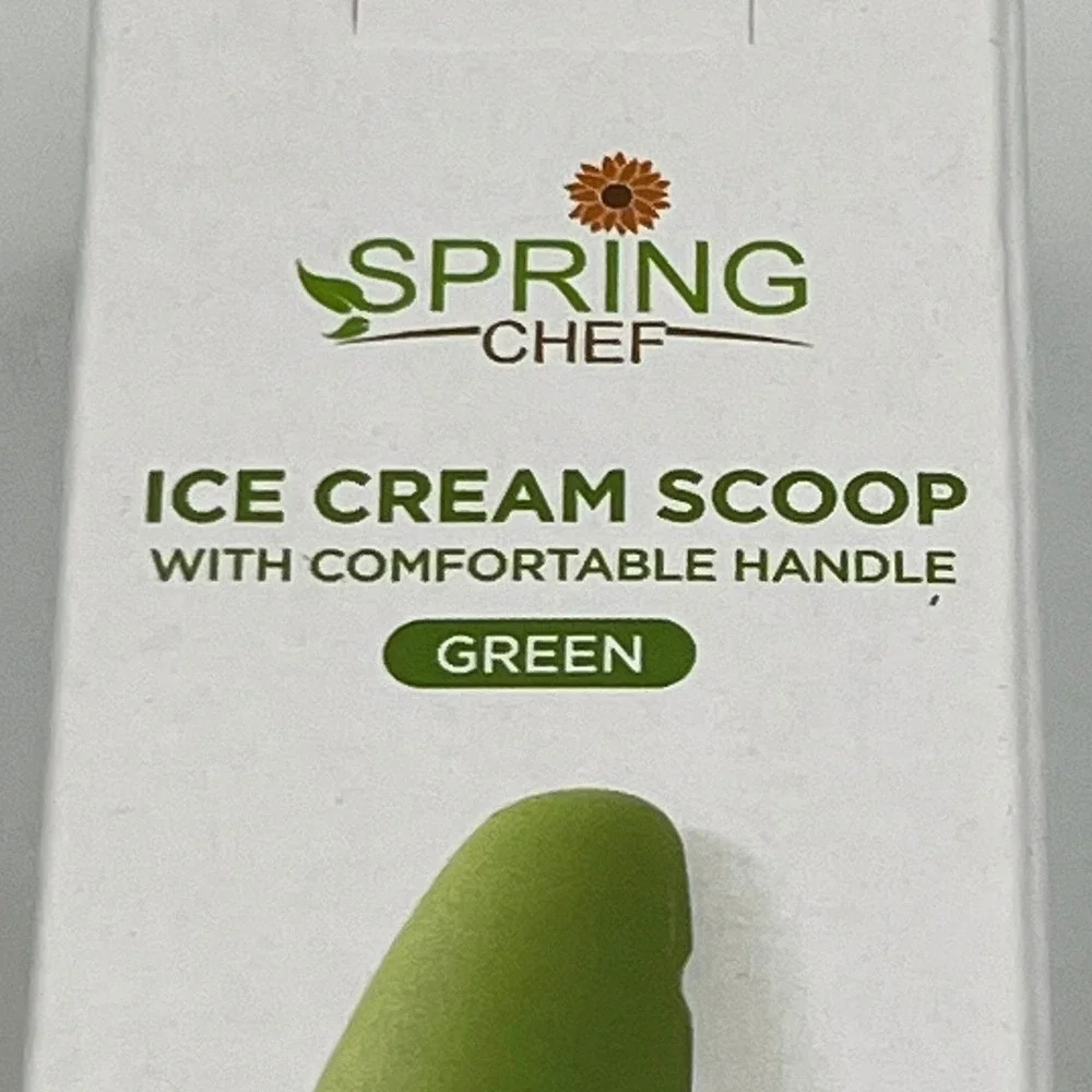 Spring Chef Ice Cream Scoop Green Heavy Duty Ergonomic Grip New
